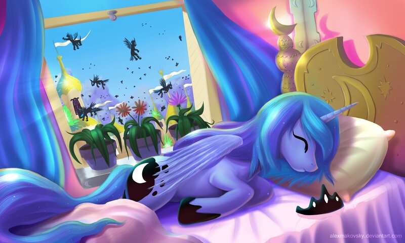 Purple Pony Sleeping