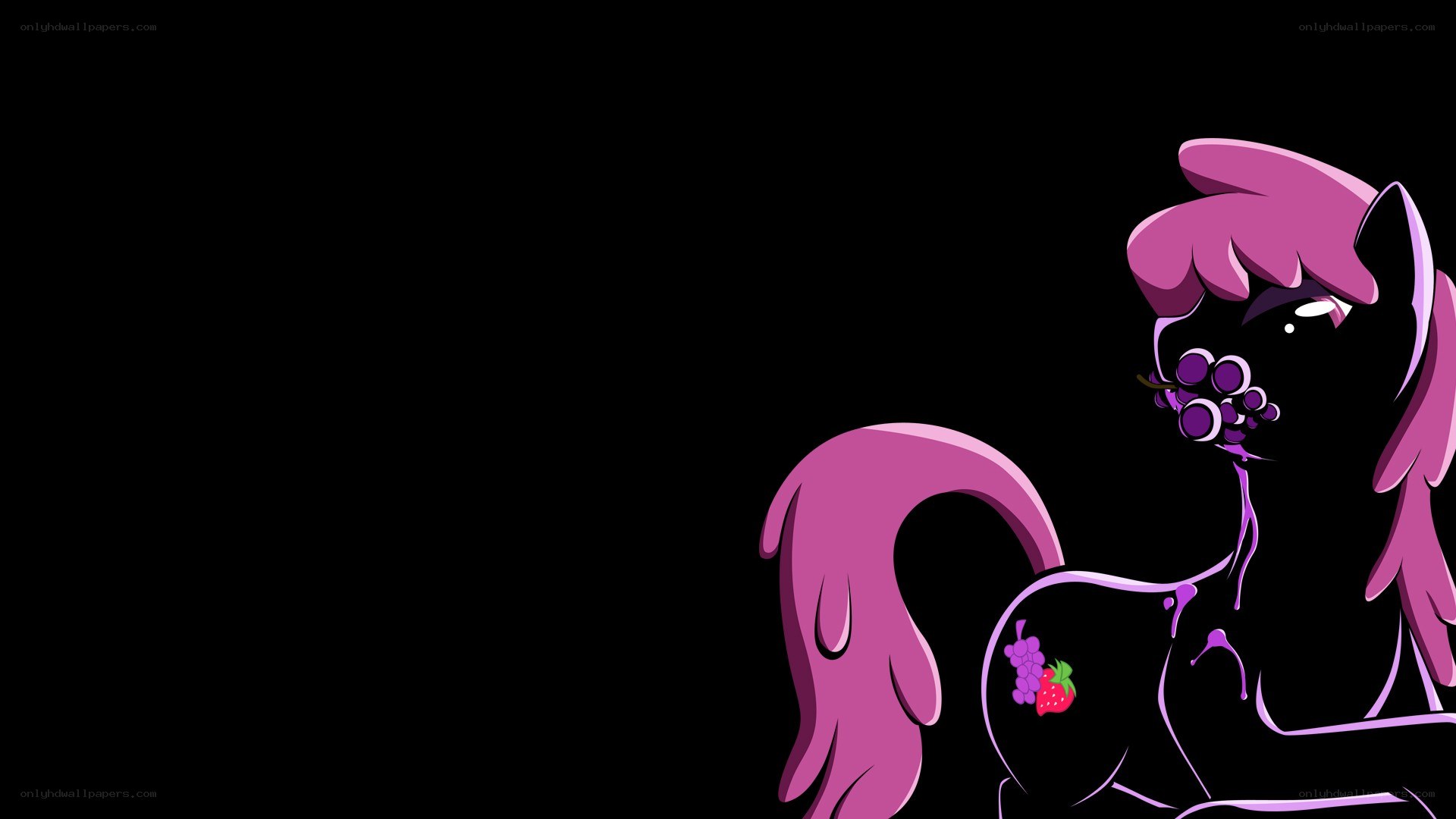 purple pony with fruit