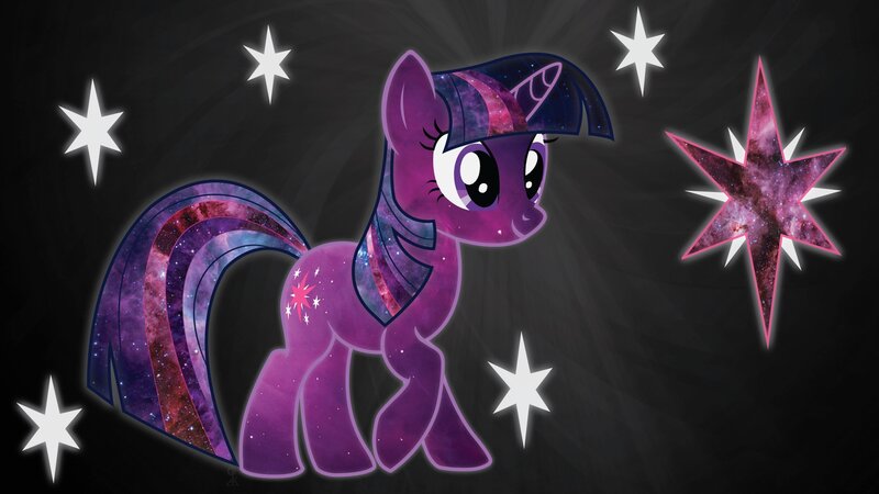 Purple Pony with Galaxy Pattern