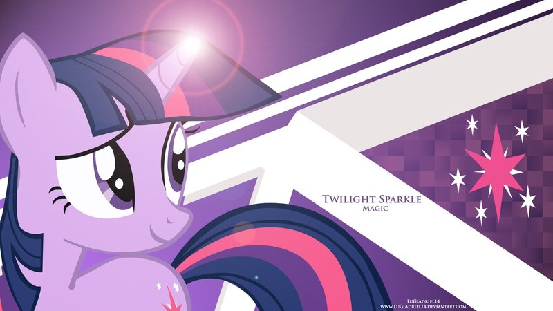 Purple Pony with Glowing Horn — Dramatic, Digital Art
