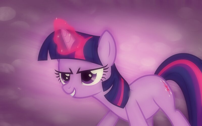 Purple Pony with Glowing Horn — Dramatic