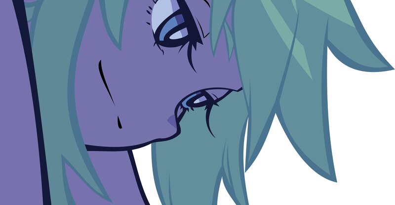 Purple Pony with Green Hair — Sad