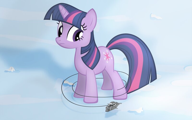 Purple Pony with Striped Mane — Calm, Digital Art