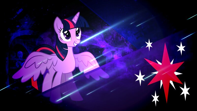 Purple Pony with Wings — Dramatic, Night