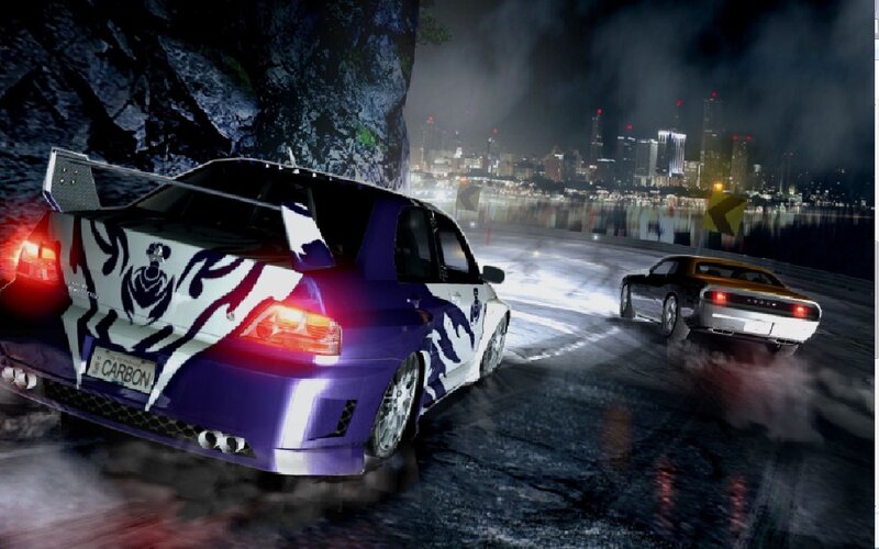 Purple Race Car Drifting — Dramatic
