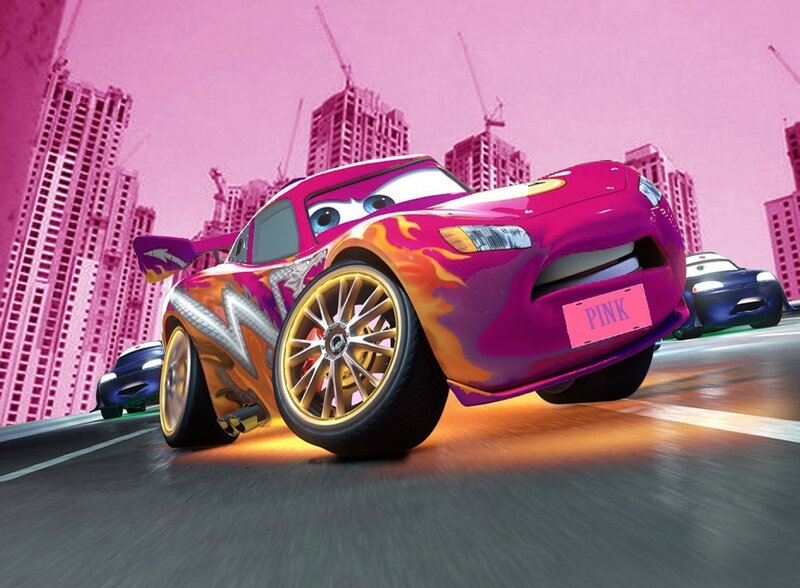 Purple Race Car — Pink