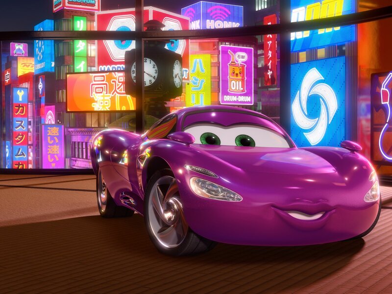 Purple Race Car — Vibrant, Night