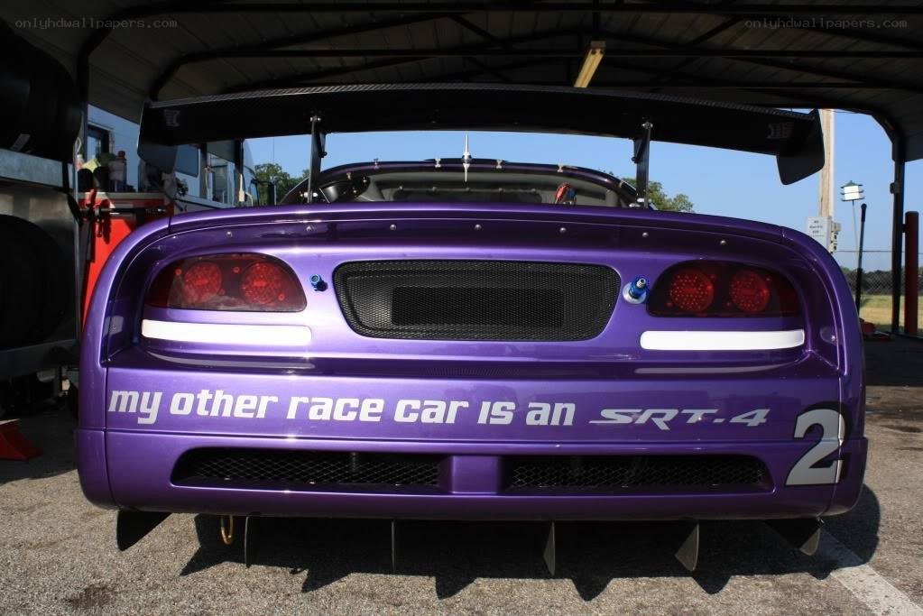 purple race car with SRT-4 text