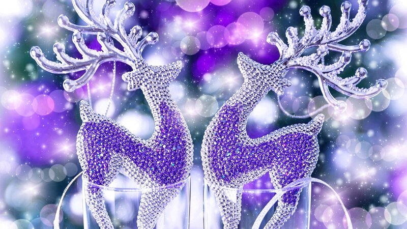 Purple Reindeer Ornaments