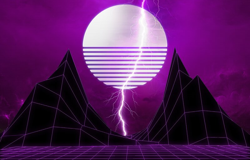 Purple Retro Landscape