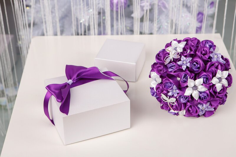 Purple Ribbon Bouquet