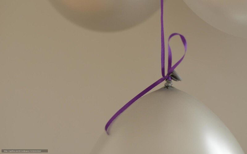 purple ribbon on balloon