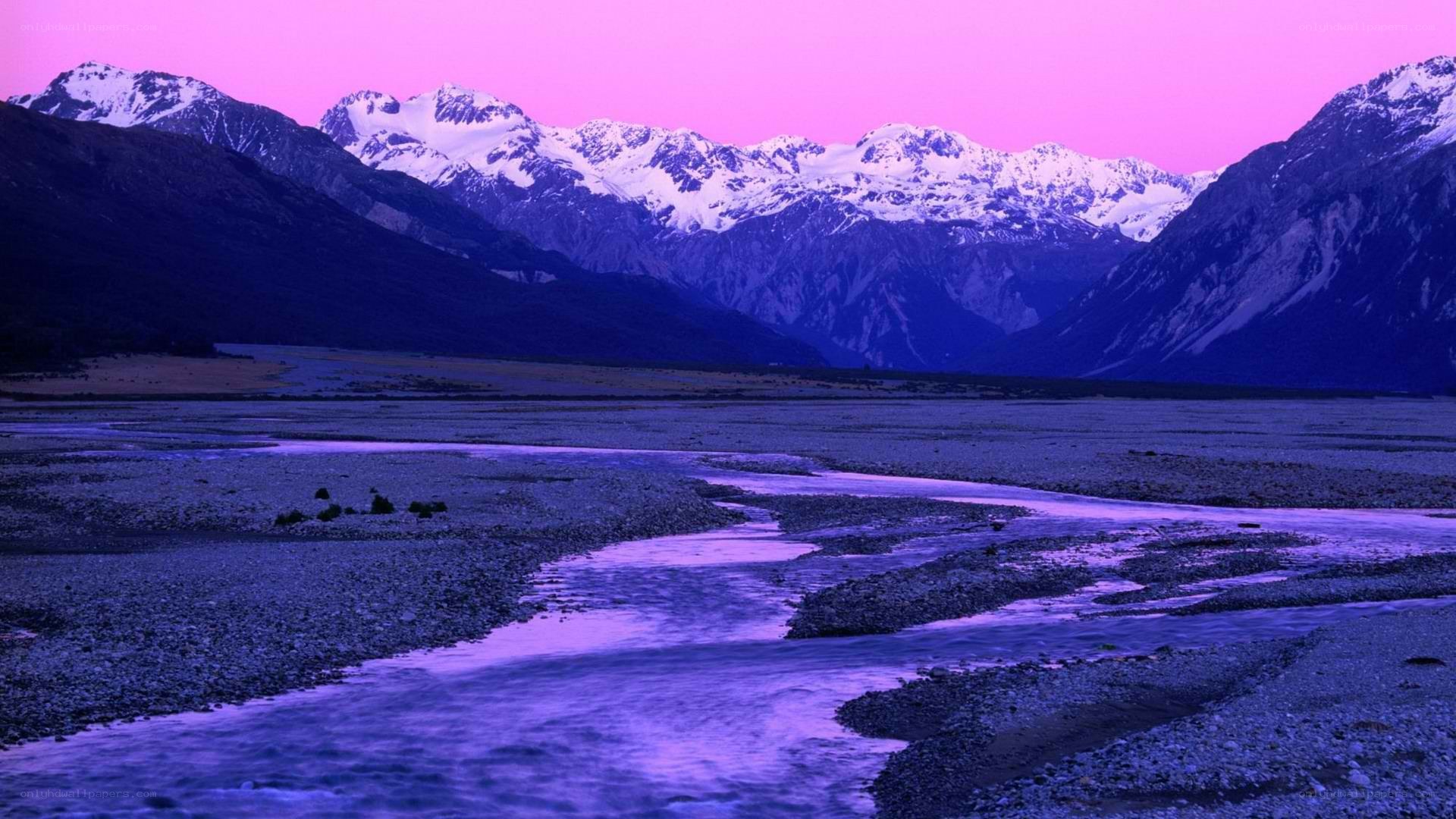 purple river at dusk