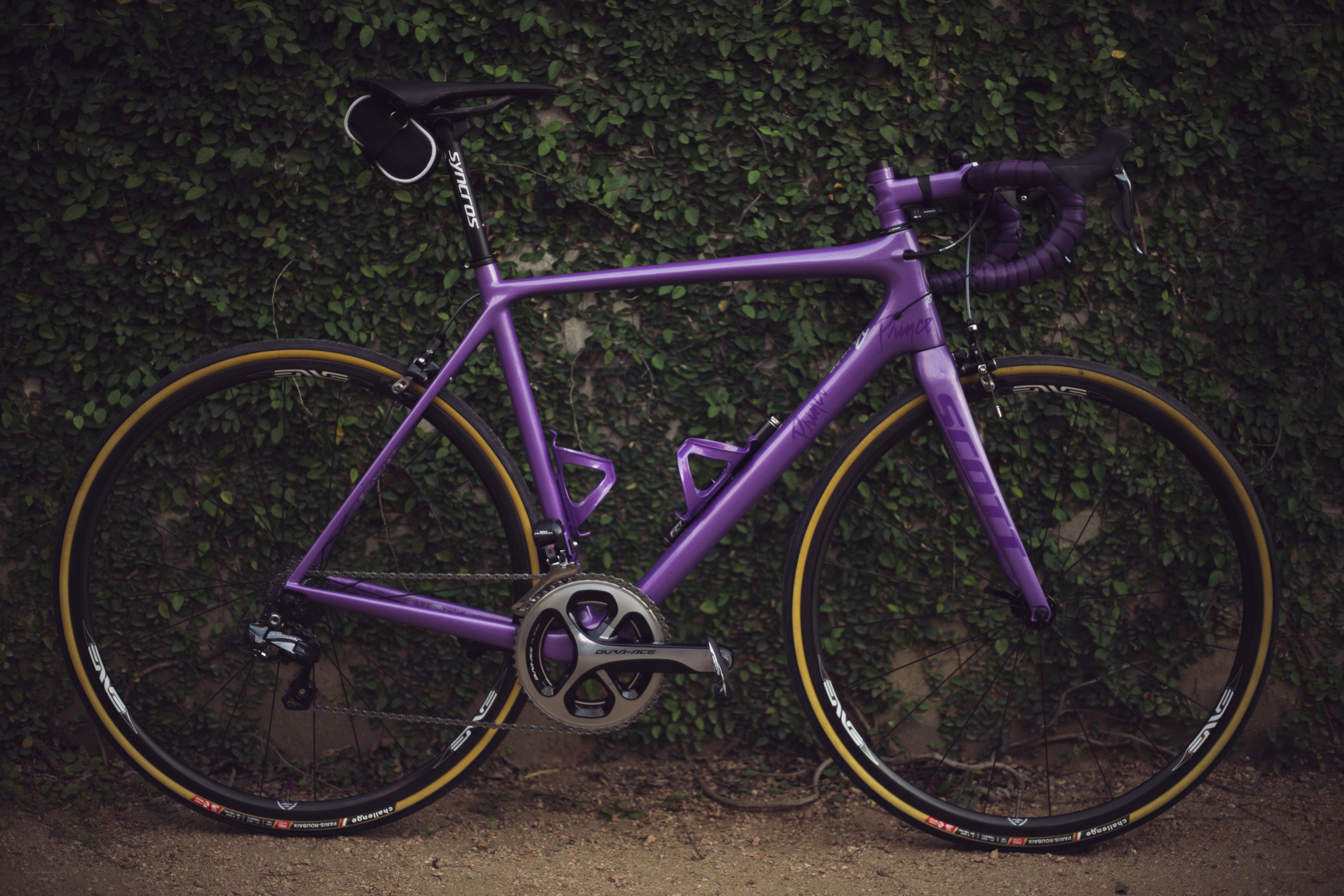 purple road bicycle