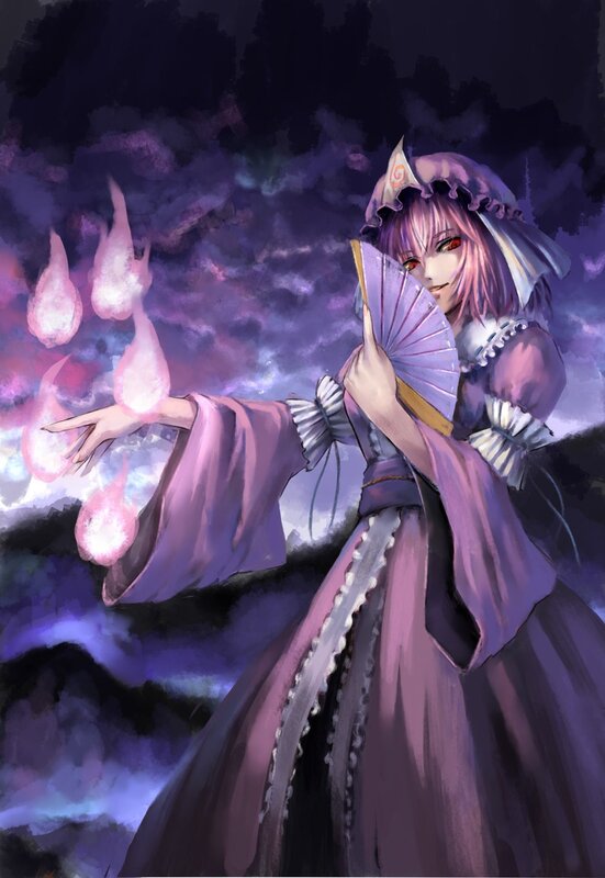 Purple-robed mage with fire magic