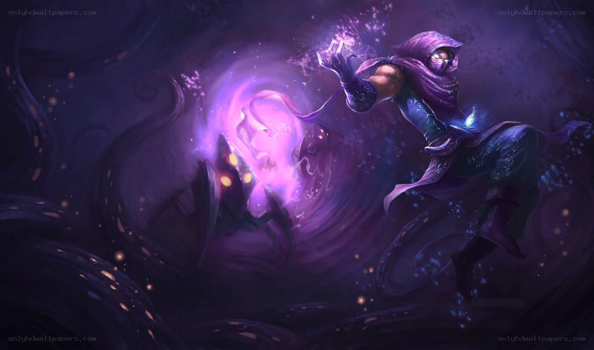 purple-robed spellcaster in action