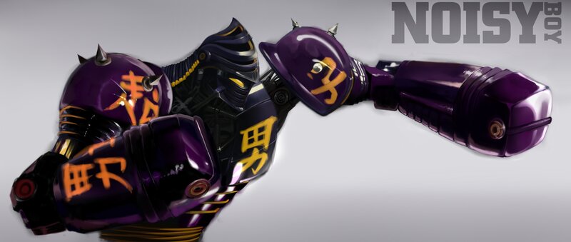 Purple Robot Boxer