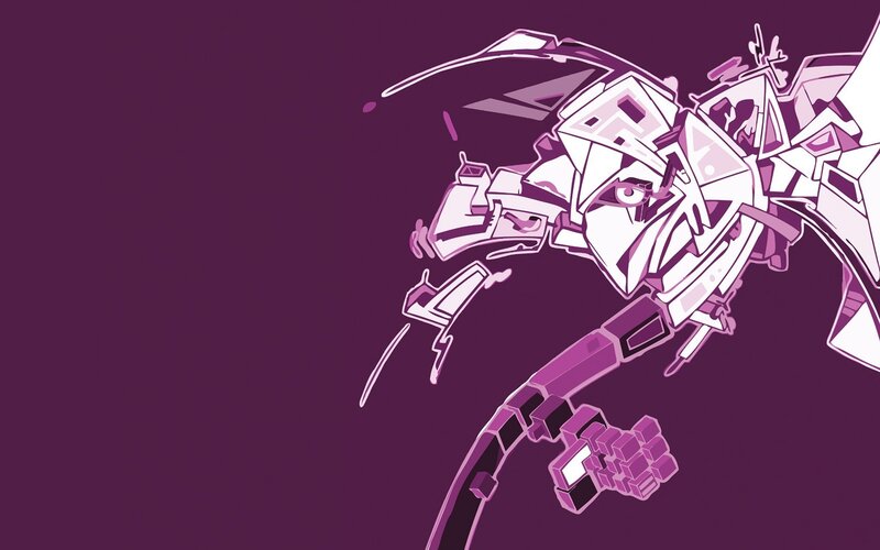 purple robot character art