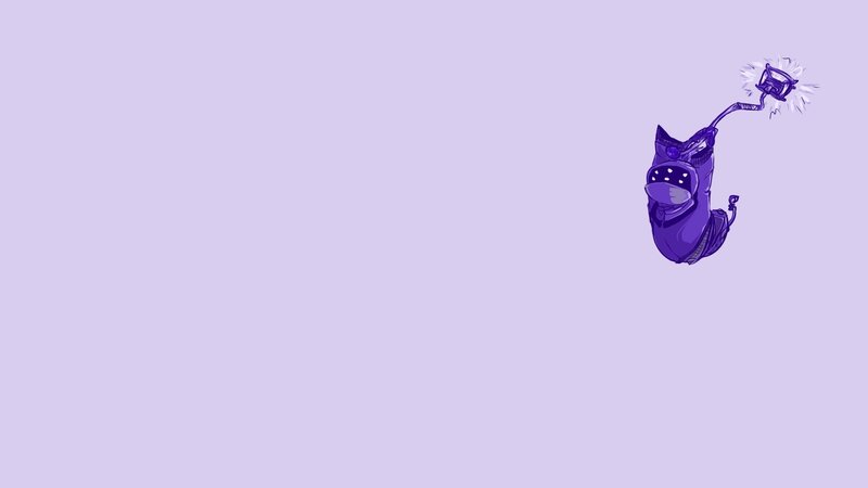 Purple Robot Character — Playful