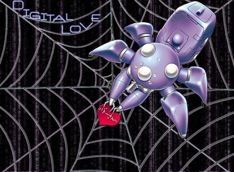 purple robot holding heart
