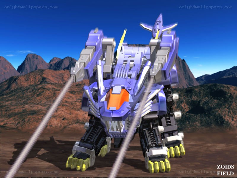 purple robot in desert