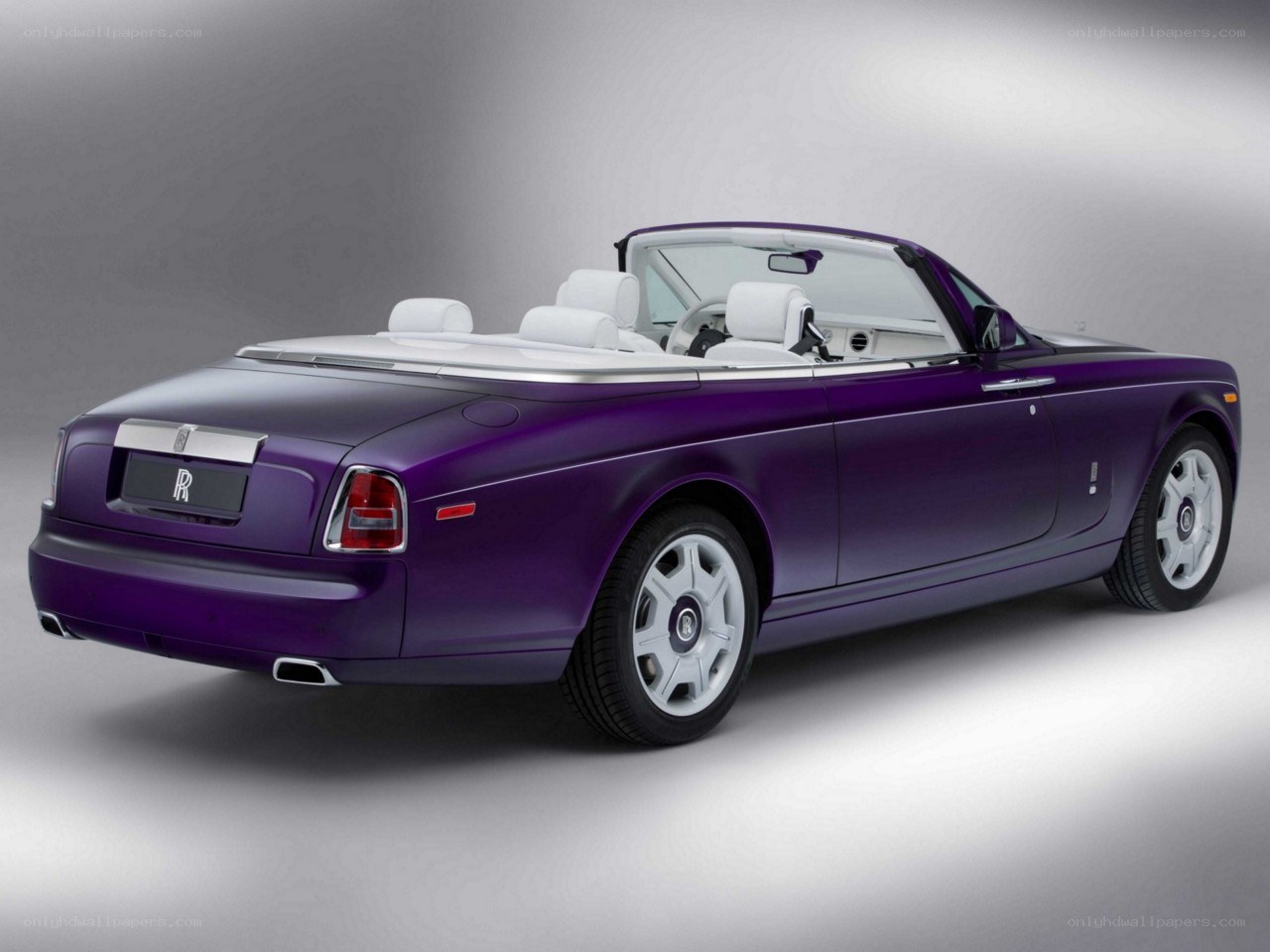 Purple Rolls-Royce convertible