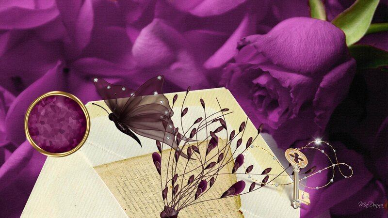 Purple Rose and Butterfly