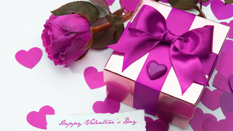 Purple Rose and Gift Box