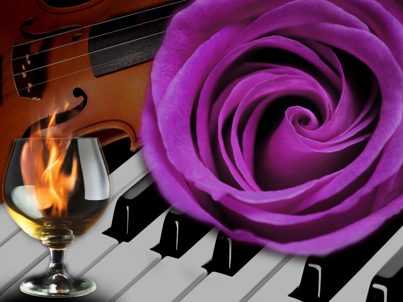 Purple Rose and Violin