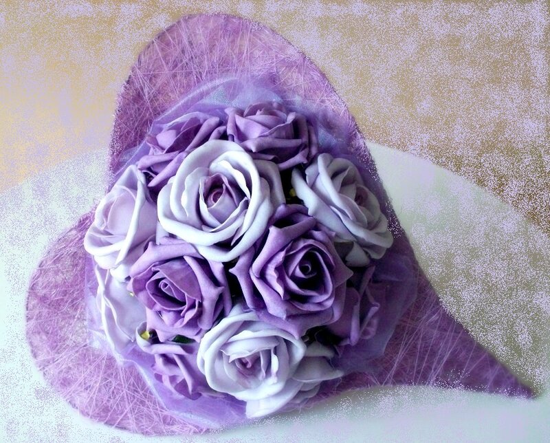 Purple Rose Bouquet — Calm, Photograph, Heart-shaped Wrap