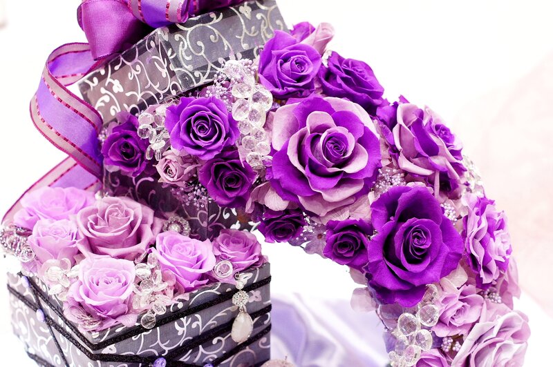 Purple Rose Bouquet — Elegant, Photograph, Flowers