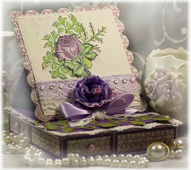 Purple Rose Card Box
