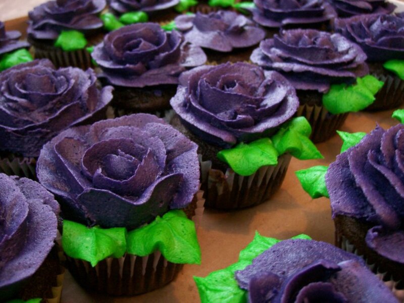 Purple Rose Cupcakes