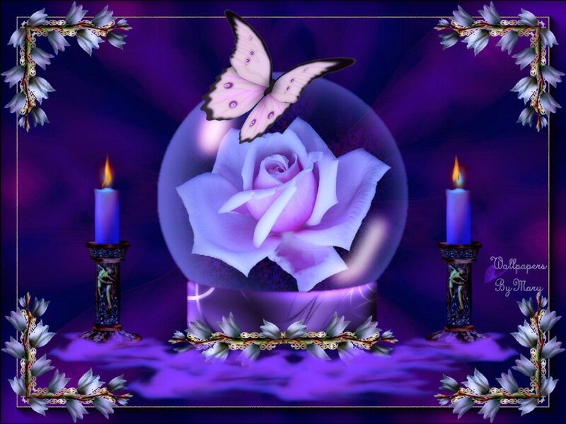 Purple Rose in Crystal Ball