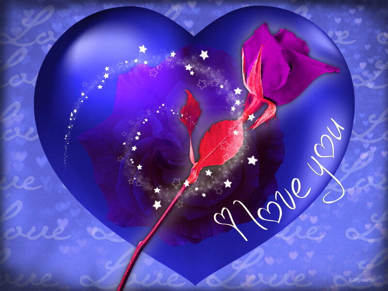 Purple Rose in Heart — Blue