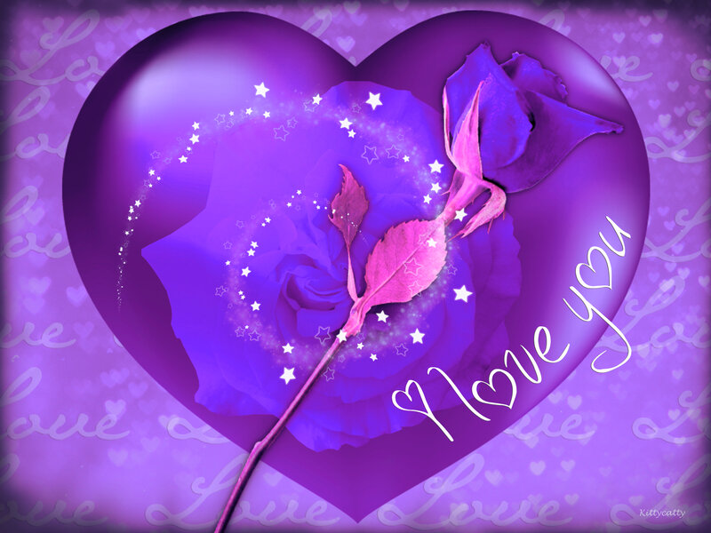 Purple Rose in Heart — Romantic