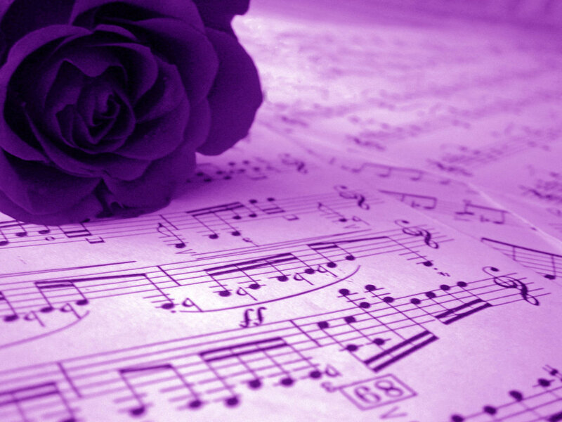 Purple Rose on Sheet Music