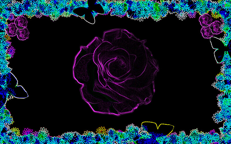 Purple Rose Outline