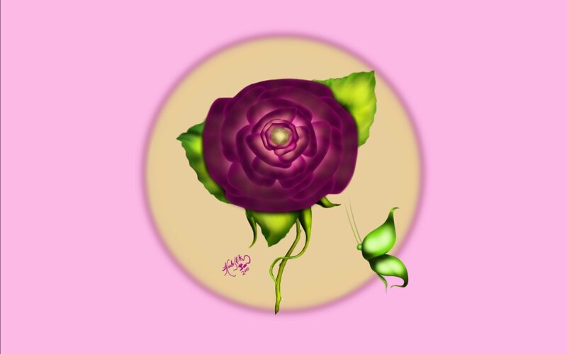 Purple Rose with Buds