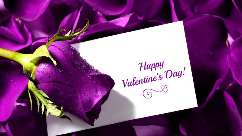 Purple Rose with Card — Romantic
