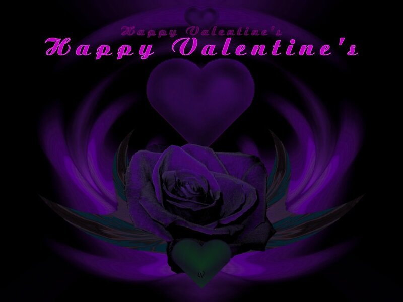 Purple Rose with Hearts