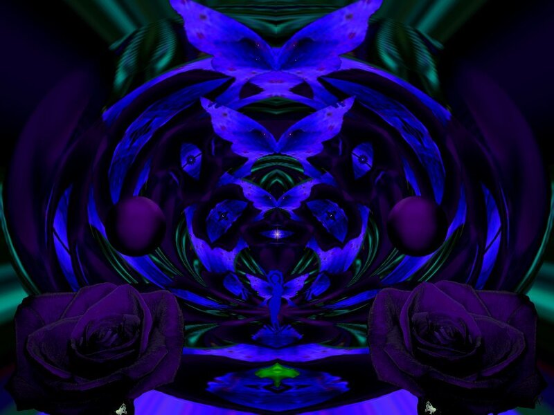 Purple Roses and Butterfly