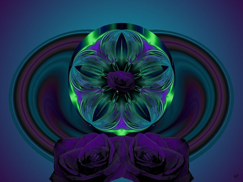 Purple Roses and Fractal Flower