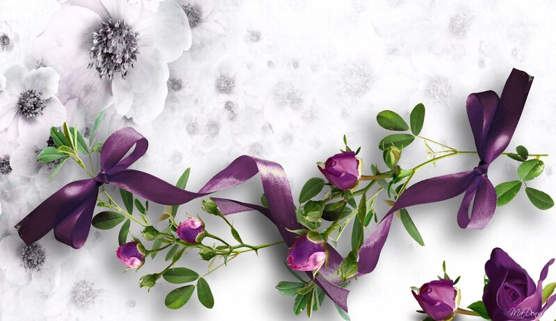 Purple Roses and Ribbons