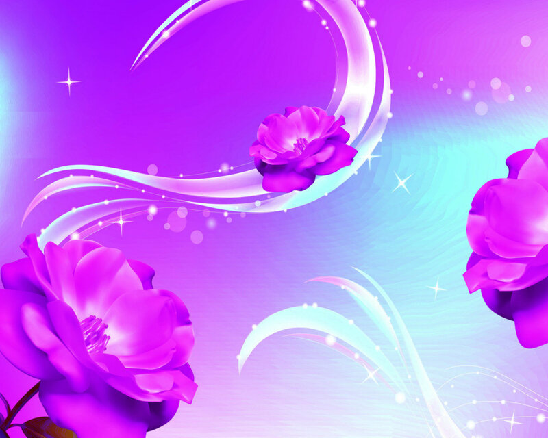 Purple Roses on Swirls