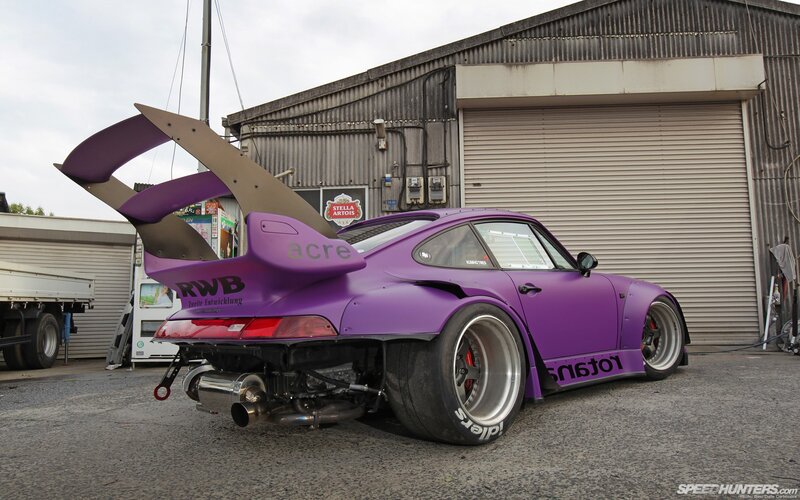 Purple RWB Porsche with large wing