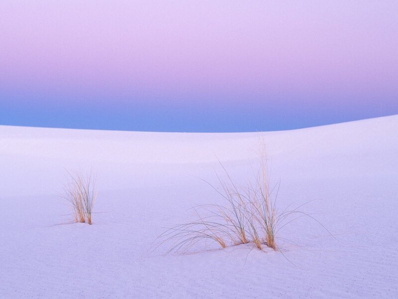 Purple sand dunes at dusk
