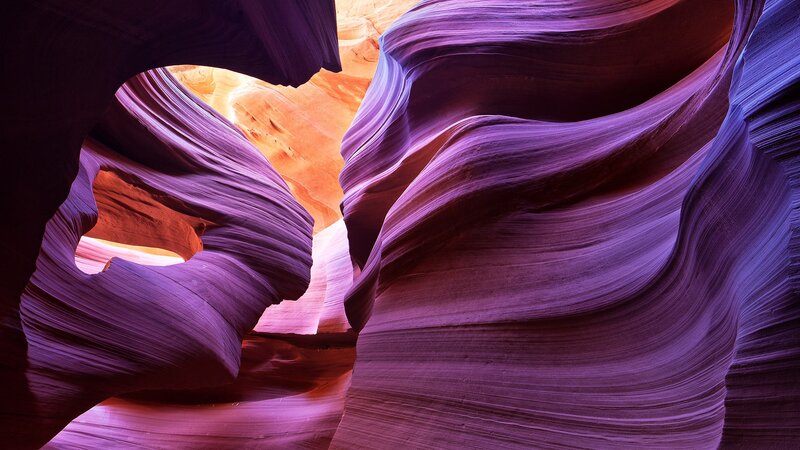 Purple Sandstone Canyon — Dramatic, Photograph, Rock Formations