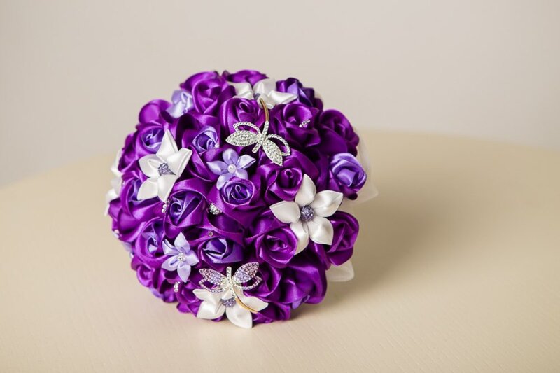 Purple Satin Bouquet