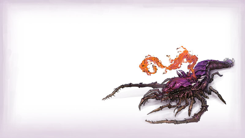 purple scorpion creature